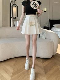 Skirts Korean Cute High Waist A-line Pleated Mini Skirt Women 2024 Spring Summer Fashion Suit Short Woman Casual