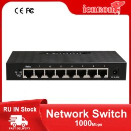 Control IENRON Gigabit Switch Ethernet 8 Ports 1000 Mbps Network LAN Hub High Performance Smart Switcher for IP Camera /Wifi Router