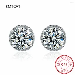 Stud Earrings 925 Sterling Silver 0.5-2 Carat Moissanite For Women D Color Diamond Earring Sparkling Fine Jewelry