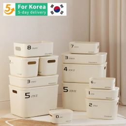 Bins Ins Style Storage Box with Lid Dustproof Cosmetics Clothing Grocery Storage Bedroom Dormitory Storage Box Toy Storage