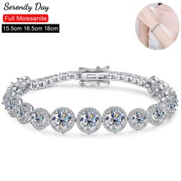 Strands Serenity D Color All Moissanite Bracelet For Women S925 Silver Diamond Bracelet Plated 18K GRA Certified Fine Jewelry Wholesale