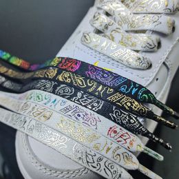 1 Pair Flat Shoe Laces Cashew Flower Basketball Shoelaces For Sneakers Handpainted Printing Sports Shoelace Shoestrings 240419