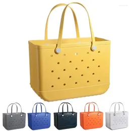 Storage Bags Durable Beach Tote Bag Lightweight Rubber With Holes Breathable Pouch Shopping Basket Swimming Suit Organizer