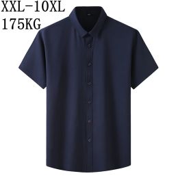 Shirts 10XL 8XL 7XL New Summer Business Formal Shirts For Men Short Sleeve Loose Dress Shirt Man chemise homme Casual Brand Clothes