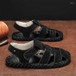 Sandals Fashion Men Casual Leather 2024 Summer Non-slip Breathable Soft Flat Outdoor Walking Sandalias Size 39-46