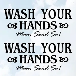 Wall Stickers 2pcs PVC Waterproof Decals Washbasin Letter Style Pasters Hand Cleaning Reminder