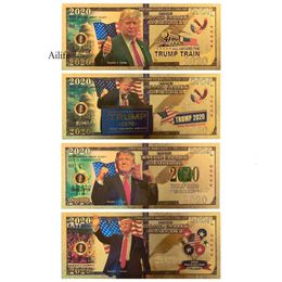 Trump 2024 Banknote 45: e president för American Gold Foil US Dollar Bill Set Fake Money Commemorative Coins 0422