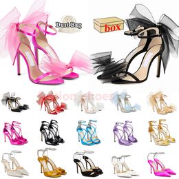 Jimmy Choo High Heel Dress Shoes Men Women London Wedding Shoe Pointed Toes Latte Black Fuchsia Bowtie 【code ：L】Designer Lady Sneakers 10cm Heel Height