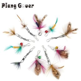 Toys 10pcs Random Colour Bug Cat Toy Replacement for Funny Cat Stick Toy Feather Rod Teaser Pet Accessories