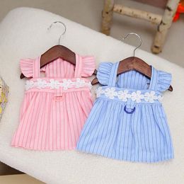 Dog Apparel Spring And Summer Clothes Striped Doll Dress Bixiong Teddy Pet Cat Princess Clothing Puppy Cooling Vest