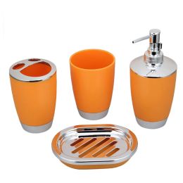 Heads 4pcs Bathroom Accessory Set PP Plastic Bathroom Suit Cup Toothbrush Holder Soap Dish Dispenser Kit