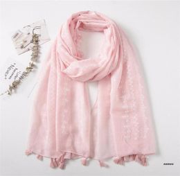 Scarves 180x90cm Fashion Foaming Floral Printed Cotton Linen Shawl Women Hijabs Scarf Muslim Wide Scarve Wrap For Female Ladies3078026