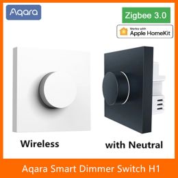 Control Aqara H1 Smart Dimmer Wireless Rotary Switch with Neutral Zigbee 3.0 Remote Control For Smart home Bulb Light Curtain Homekit