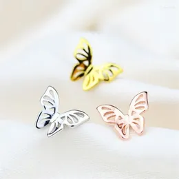 Stud Earrings Fashion Gold Silver Plated Butterfly For Women Girls Party Wedding Jewellery E076