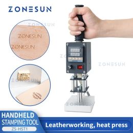 Embossing ZONESUN Handheld Hot Stamping Machine Heat Press Digital Leather Tool Paper Wood Custom Logo Foil Stamp ZSHST1