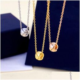 Pendant Necklaces Diamond Necklace Love Luxury Jewelry For Women Men 18K Rise Gold Sier Per Pineapple Chain Fashion Party Gift Drop De Dhlgv