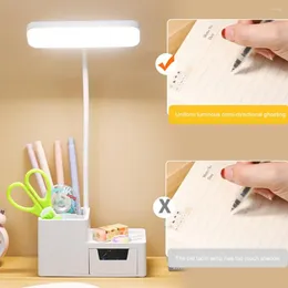 Table Lamps LED Desk Lamp Dimmable Flicker Free Flexible Hose Design Eye Protection High Brightness Illumination Rechargeable 2-in-1 Eye-car