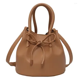Shoulder Bags Simple Bucket For Women 2024 Luxury Handbags Designer PU Leather Crossbody Female Bag Lady