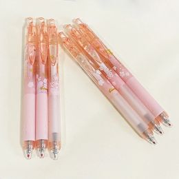 Pens 6 Pcs/lot Thick Clear Handle Romantic Sakura Rollerball Gel Pen 0.5mm Girl Stationery