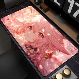 Pads Anime Girls Rubber Mousepad Office NonSlip Large Gaming Mouse Pad Gamer HD Print Accessories Locking Edge Mouse Mat Game Carpet