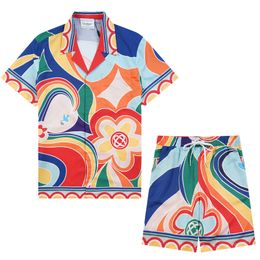 الرجال زائد Tees Polos Casablanc Shirt Men Designer Designer Diserts Stirts Sup Brand Hawaii Floral Letter Print Beach Shirts Men Mener Silk Size M-3XL 42