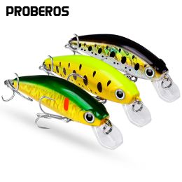 Accessories PROBEROS Minnow Lures 4.5cm8cm Artificial Fishing Lures 12 Colors Available Fishing Bait 3g11g with 6# Hooks