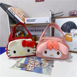 New Canvas Bag Cartoon Handbag KT Children's Bow Large Capacity Plush Toy Bag