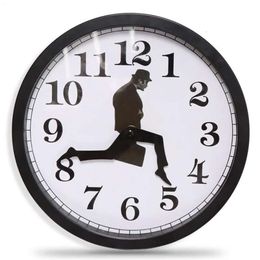 der runden Form Britisch -Ministerium Silly Walk Wall Clock Comedian Home Decor Neuheit Uhr Lustige Gehen stille stumme Uhren ing s