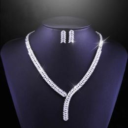 Necklaces HUAMI Luxury Fine Jewelry Sets Red Water Drop Earring and Pendant Necklace Lady Fashion Crystal Shine Bridal Wedding Jewelry