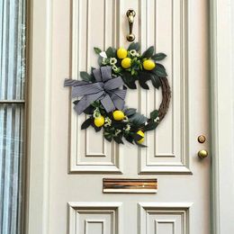 Decorative Flowers Spring Wreath Front Door Artificial Summer Outside Fruit Floral For Farmhouse Fireplace Bedroom