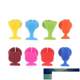 Bar Tools 8Pcs Kitchen Sile Wine Glass Marker Reusable Cup Identifier Shape Drinks Sign For Cocktail Dinner Drop Delivery Home Garde Dhucb