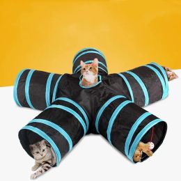 Toys Cat Five Channel Pet Cat Toys Training Tunnel Toys Sound Paper Tent Cat Bed