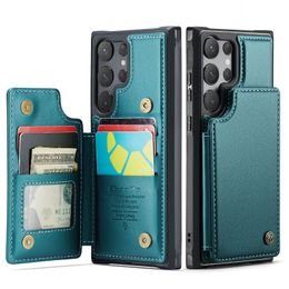 For Samsung Galaxy s24 S23 Ultra Zipper Wallet Case Detachable Magnetic Cover Leather Flip Card Holder Phone Cases For Galaxy S23+ S22 S21 Ultra Plus Hand Strap Pocket