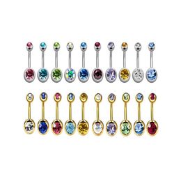 Navel & Bell Button Rings 20Pieces 14G 316Lstainless Steel Assorted Colors Curved Belly For Women Naval Screw Body Jewelry Stud Pierc Dhzrj