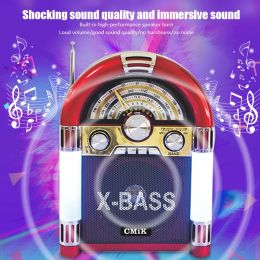 Speakers Portable Radio Bluetooth Speakers Colourful Light Multifunction FM/AM/SW Multiband Radio MP3 Player Support TF USB AUX Earphone