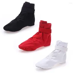 Dance Shoes 2024 Hook Loop Type Jazz Dancing For Women Soft Middle High Boot Girls Street Physique Practice