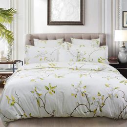 Bedding Sets FADFAY White Floral Duvet Cover Set Cotton Farmhouse With Hidden Zipper Closure 3 Pieces 1duvet