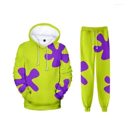 Men's Tracksuits 3D Long Sleeve Suit Hip Hop 2 Pieces Set Fashion Hoodies Pants Cosplay Sweatshirt Sets Casual Two Piece