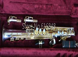 JUPITER JPS847 New Soprano B Flat Saxophone Brass Silver Plated Body Gold Lacquer Key Sax Instrument With Case Mouthpiece5809835