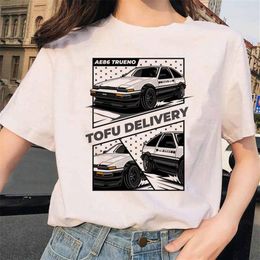 Herren-T-Shirts Initial D T-Shirt Männer/Frauen grafische Tees Japanische Anime-Cartoon Kawaii Sommertimen Unisex lustig Harajuku Manga T-Shirt männlich 254W