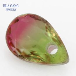 Beads One Hole Pear Shape Watermelon Tourmaline Stone Synthetic Glass Loose beads Size 4x6mm13x18mm For Jewellery Making Free Shipping