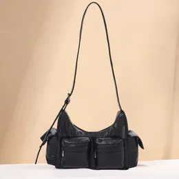 Hobo PU Leather Flap Crossbody Bags Fashion Women Solid Colour Shoulder Handbags Luxury Bag Vintage Purse Handbag Summer