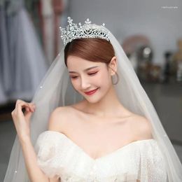 Hair Clips Luxury Cubic Zircon Wedding Tiara Crystal Bridal Crown Rhinestone Diadem Veil Tiaras Accessories Headpiece