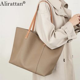 Totes Alirattan Genuine Leather Shoulder Bag For Women Designer Fashion Brand Luxary Lady Casual High-capacity Shopping Travel