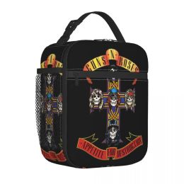 Bags Guns N Roses Logo Insulated Lunch Bags Large Meal Container Thermal Bag Tote Lunch Box School Outdoor Food Handbags