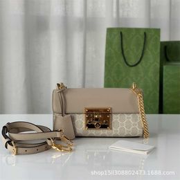 Tote bag high definition Cool rectangular box with lock buckle opening chain fashionable and versatile one crossbody mini