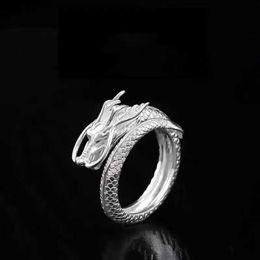 Divine Dragon Ring for Men Light Luxury Small and Popular High Sense Zodiac Ring for Men Adjustable Opening