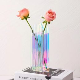 Acrylic Flower Vase Colorful Modern Contemporary Design Floral Container Decoration For Home Office 240415