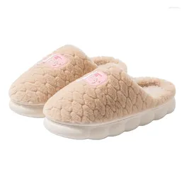Slippers Baotou Cotton Women's Winter Indoor Home Simple PVC Mother's Shoes Warm Plush Thickened Soft Sole Couple