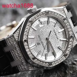 Mens AP Wrist Watch Royal Oak 15452bc Platinum Original Diamond Full Sky Star Watch Automatic Mechanical Size Approximately 37mm 18k Platinum Watch